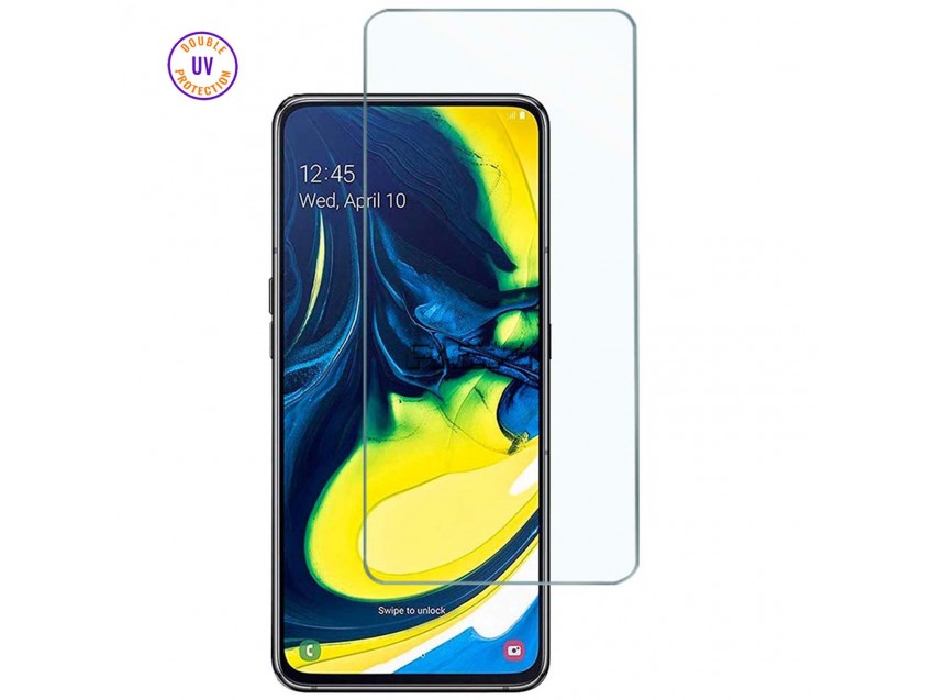Protector Pantalla SAMSUNG GALAXY A80 Cristal Templado, Doble Protección UV