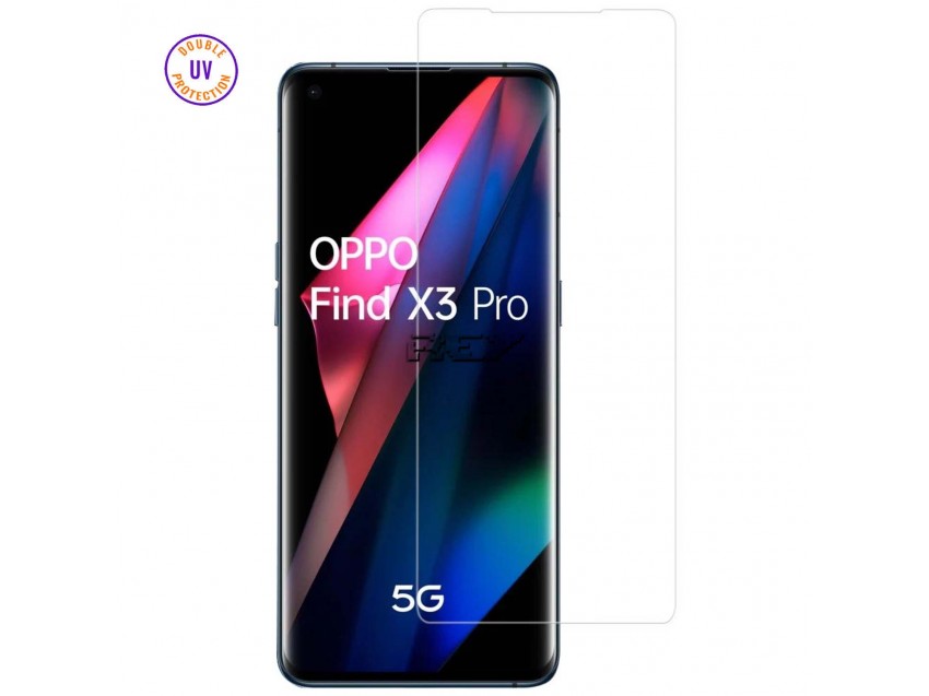 Protector Pantalla OPPO FIND X3 Cristal Templado, Doble Protección UV