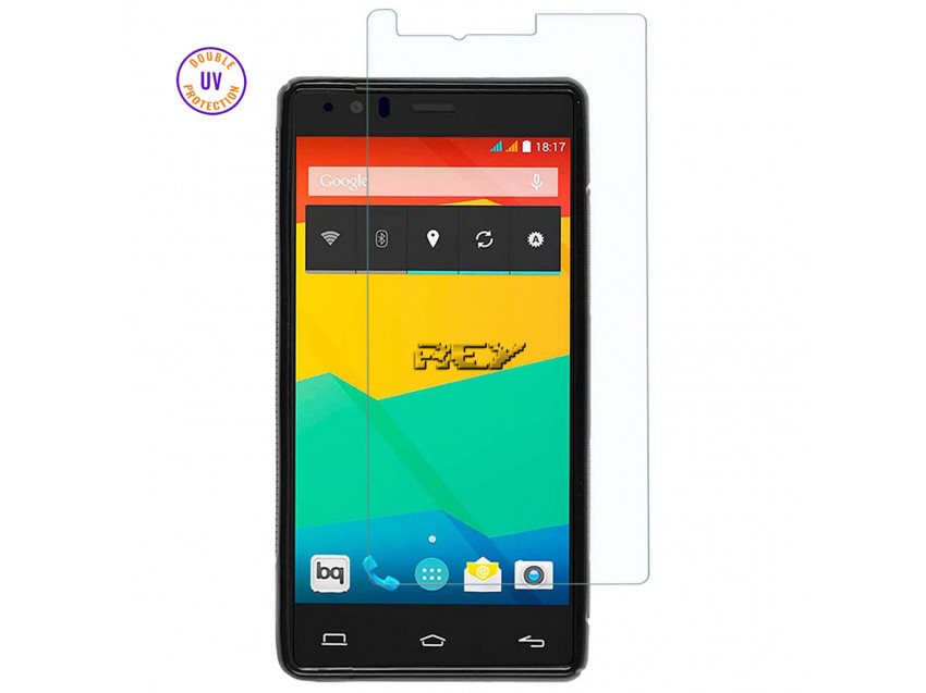 Protector Pantalla BQ AQUARIS E5 Cristal Templado, Doble Protección UV