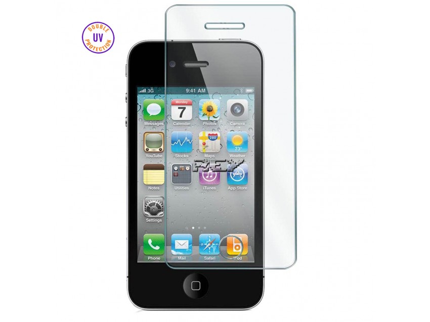 Protector Pantalla IPHONE 4S Cristal Templado, Doble Protección UV