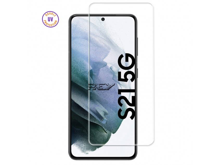 Protector Pantalla SAMSUNG GALAXY S21 5G Cristal Templado, Doble Protección UV