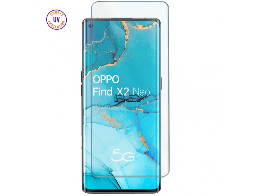 Protector Pantalla OPPO FIND X2 NEO Cristal Templado, Doble Protección UV