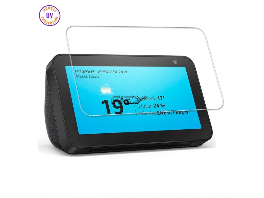 Protector Pantalla ECHO SHOW 5 Cristal Templado, Doble Protección UV