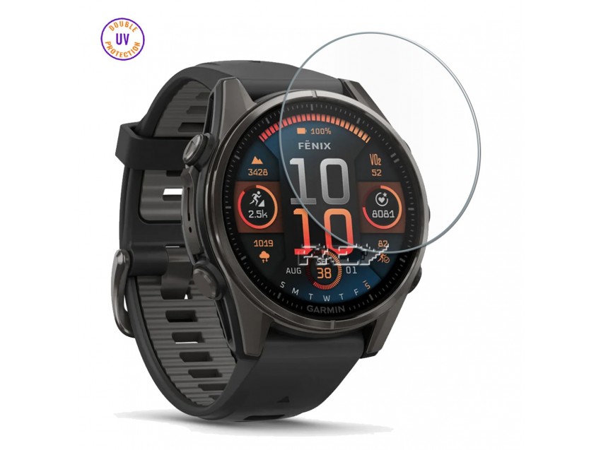 Protector GARMIN FENIX 8 43MM Cristal Templado, Doble Protección UV
