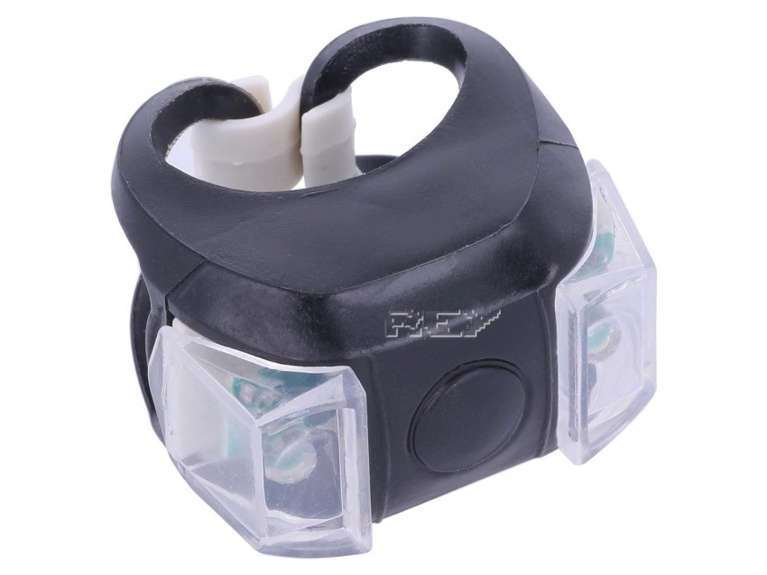 Luz Bici Silicona Negra con 2 LED Color Blanca con 3 Tipos de Señalización