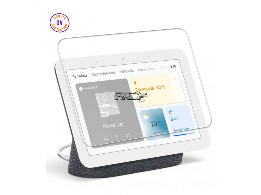 Protector Pantalla GOOGLE NEST HUB 2ª GEN Cristal Templado, Doble Protección UV