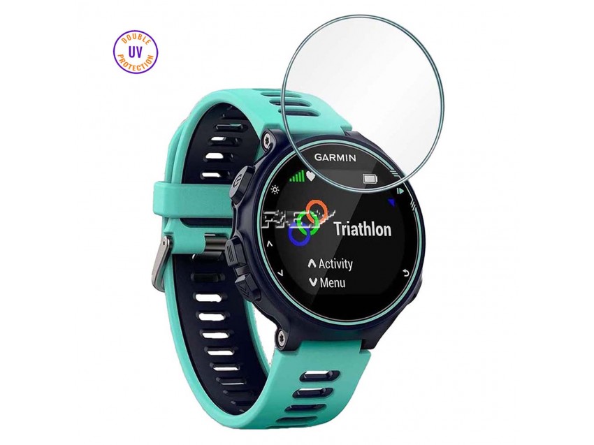Protector GARMIN FORERUNNER 735XT Cristal Templado, Doble Protección UV