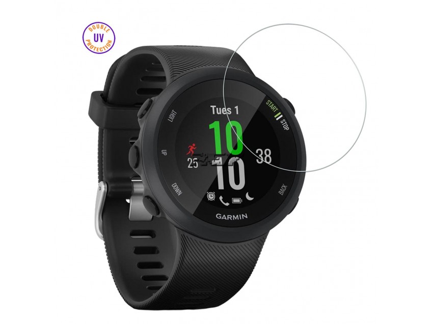 Protector GARMIN FORERUNNER 45 39mm Cristal Templado, Doble Protección UV