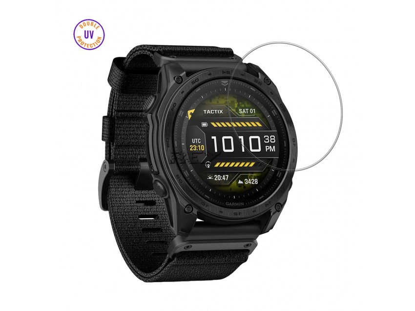 Protector GARMIN TACTIX 8 47mm Cristal Templado, Doble Protección UV