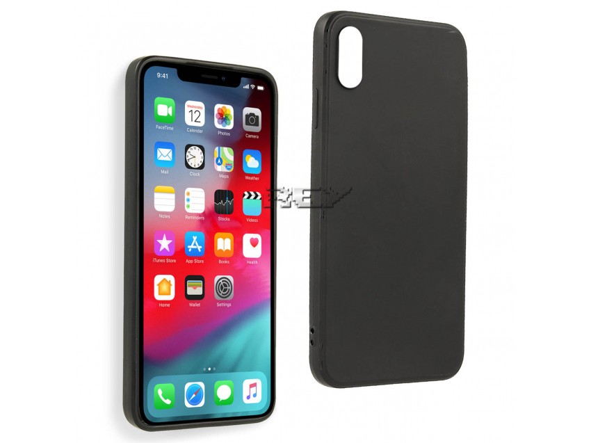 Funda Negra IPHONE XS Silicona v.2