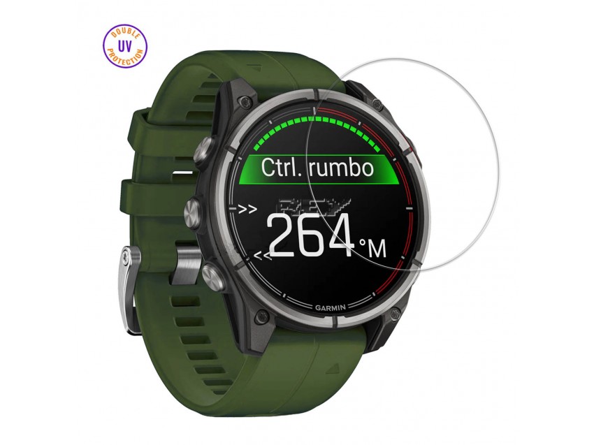 Protector GARMIN QUATIX 47mm Cristal Templado, Doble Protección UV