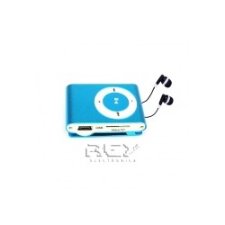 Mini Reproductor MP3 CLIP AZUL + Auricular Color Negro