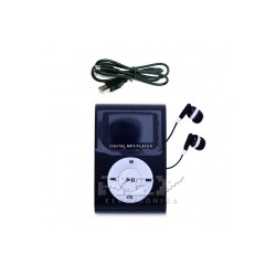 Reproductor MP3 CLIP Pantalla LCD radio FM NEGRO + Auricular+Cab