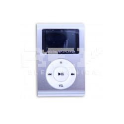 Reproductor MP3 CLIP Pantalla LCD radio FM PLATA