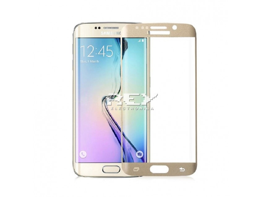 Protector Pantalla SAMSUNG GALAXY S6 EDGE Cristal Templado 3D Oro