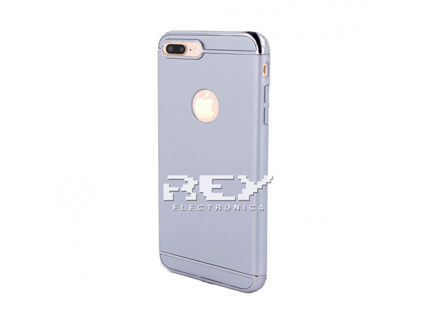 Funda IPHONE 8 PLUS ABS Semirrígida Plata Bordes Cromados