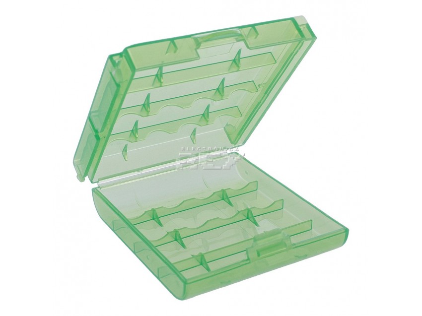 Caja Almacenado Blister Plástico Estuche Verde Pilas AA