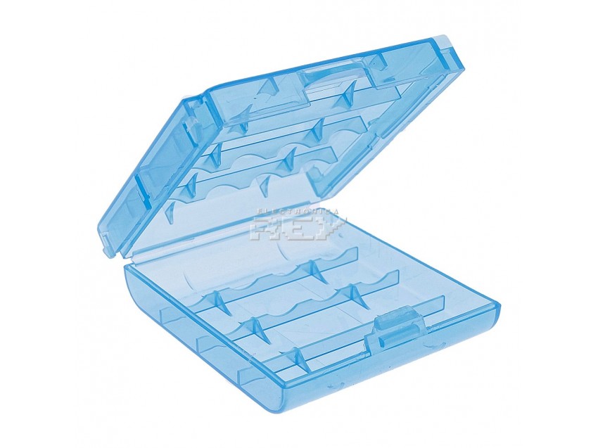 Caja Almacenado Blister Plástico Estuche Azul Pilas AA