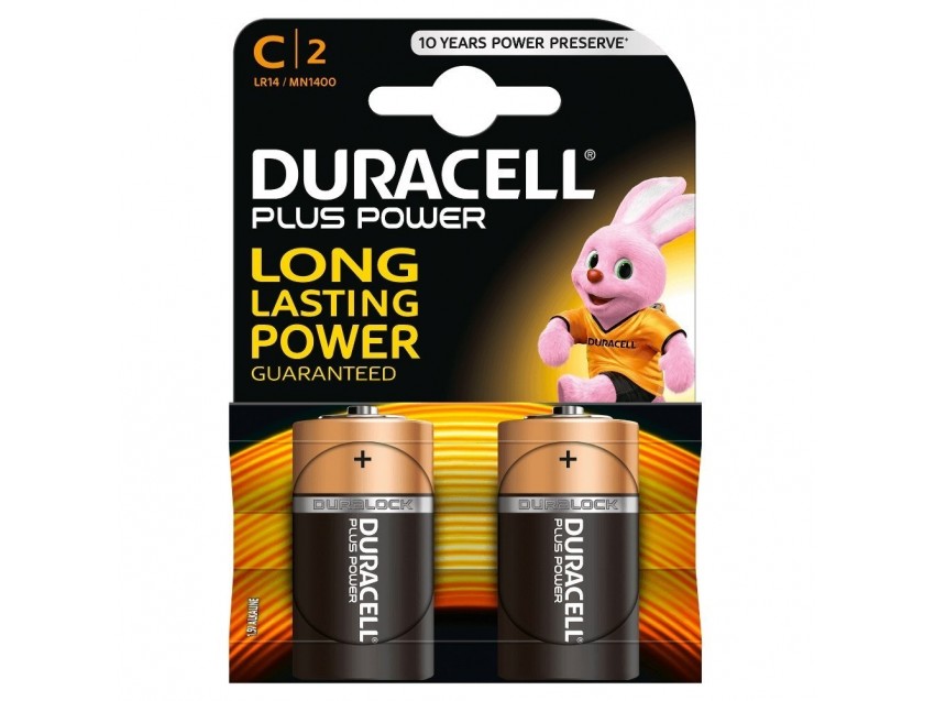 Pack 2 Pilas Tipo C DURACELL MN1400 / LR14 1,5V