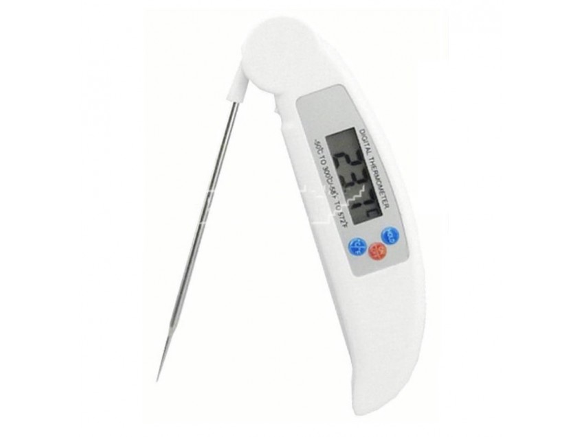 Termómetro Digital Cocina Pincho Plegable Resistente Agua Blanco