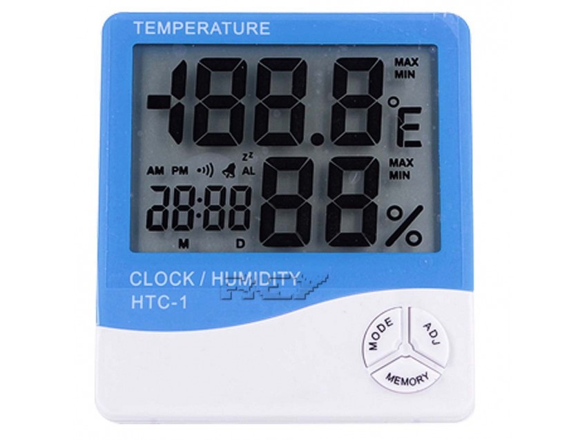 Termómetro Digital Higrómetro Temperatura - Humedad Digital Exterior Interior Blanco/Azul