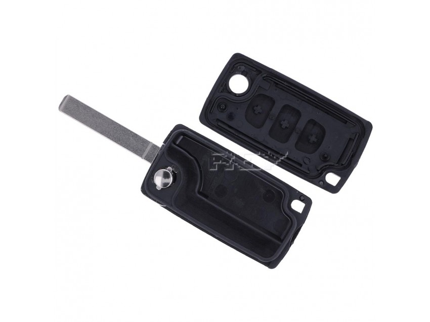 Funda Llave Coche Carcasa Reemplazo Válido Peugeot Citroen, Modelo 3