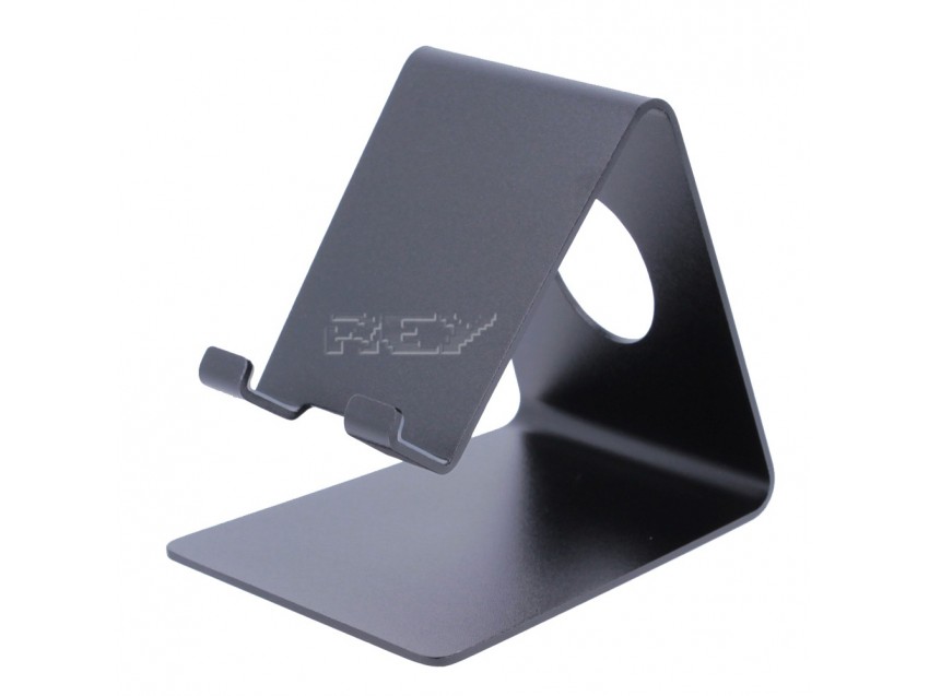 Soporte Mesa Aluminio Teléfono Tablet Universal Ancho Negro