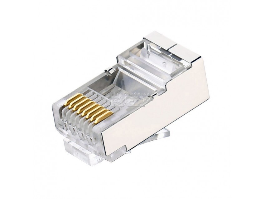 4x Ficha Conector Ethernet RJ45 Blindados Red, Clavija Revestida
