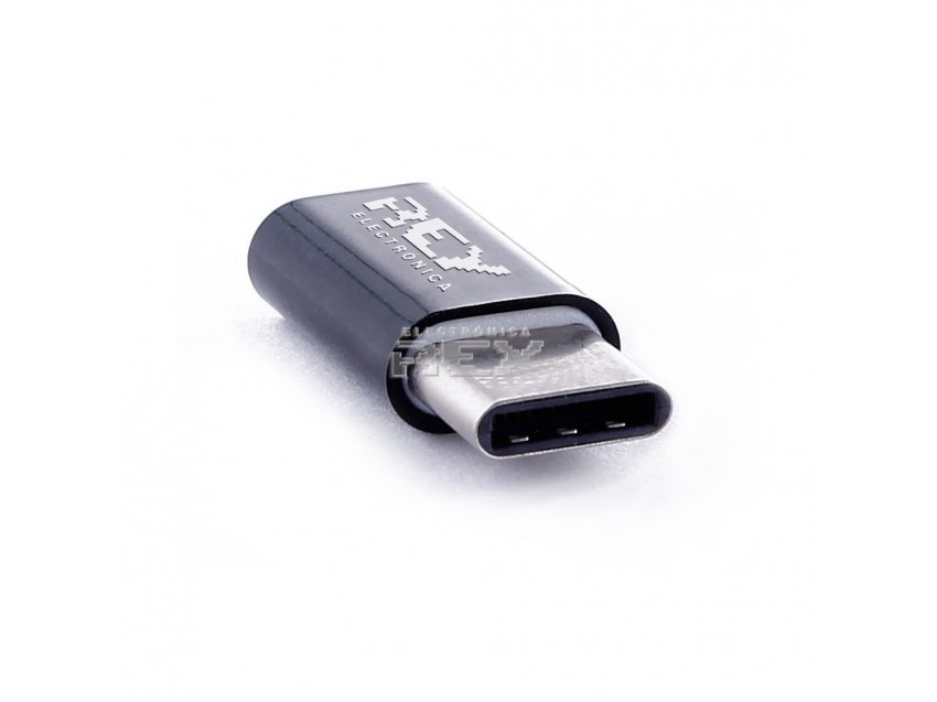 Adaptador Micro USB Hembra a USB 3.1 Tipo C Macho Conector Negro
