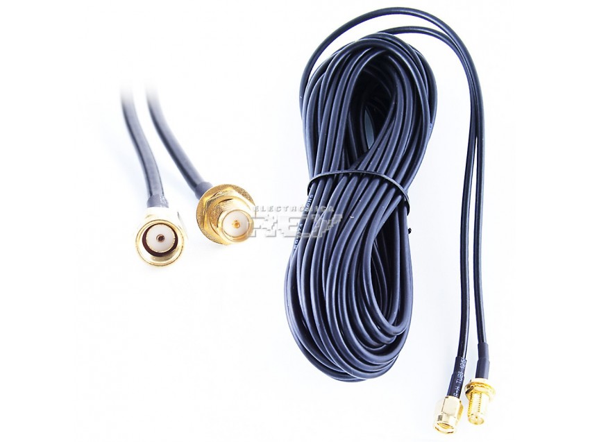 Cable Conector Macho Hembra RP SMA ANTENA 9 Metros