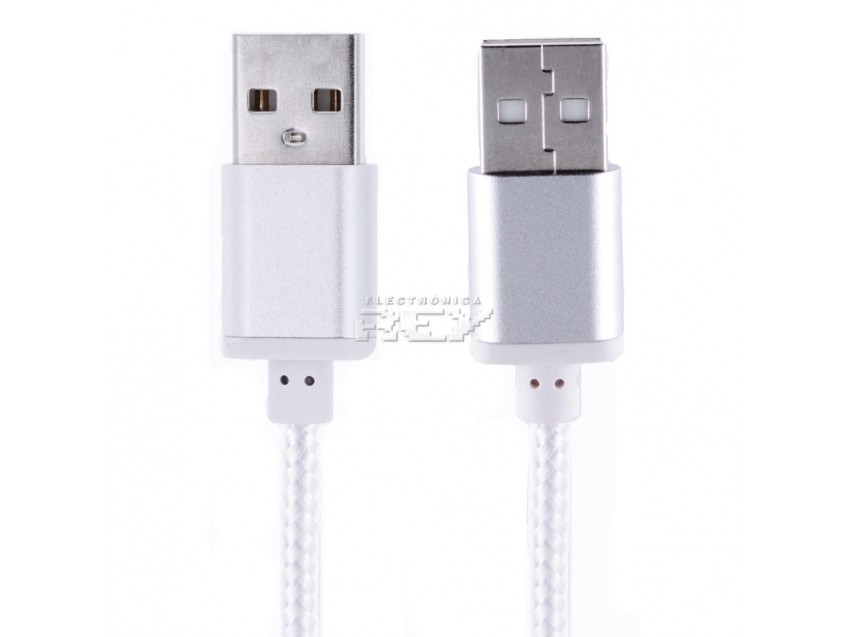 Cable Nylon Trenzado USB 1.0 a USB 1.0 3 Metros Macho - Macho Niquelado