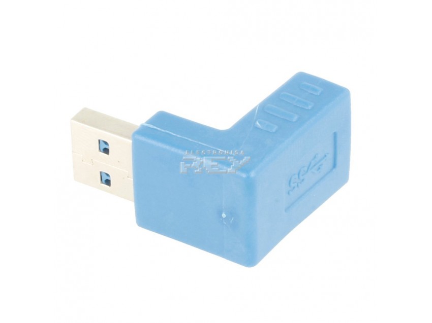 Adaptador USB 3.0 Macho a Hembra Angulo Recto Codo 90 grados