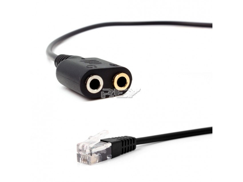 Adaptador RJ9 a Doble Jack 3,5 mm hembra Conectar Auriculares