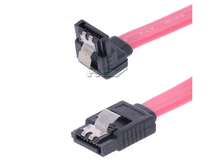 Cable SATA III S-ATA 3 Cable Datos Conexión HDD SSD Conector 90º Rojo