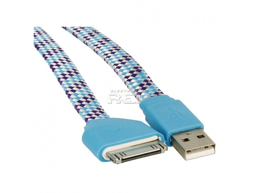 Cable USB a DOCK Cargador y Datos iPod,iPhone,iPad Color AZUL Multicolor