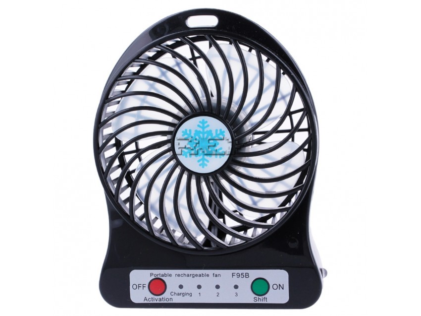 Mini Ventilador USB Portátil Recargable Doble uso Negro