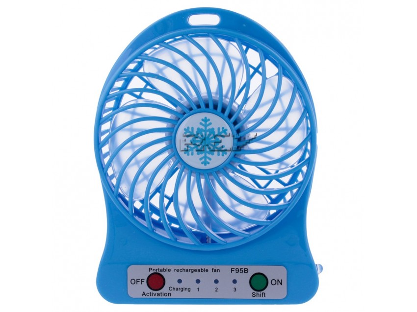 Mini Ventilador USB Portátil Recargable Doble uso Azul