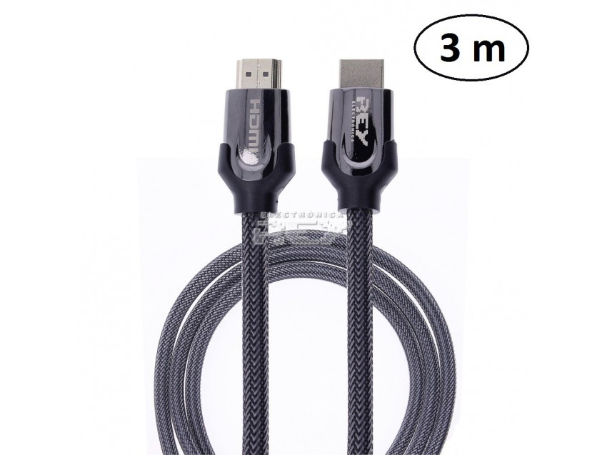 Cable Nylón Trenzado HDMI Macho a Macho 3 Metros