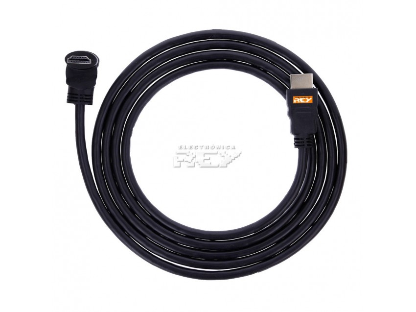 Cable HDMI Macho a HDMI Codo 90º Ultra HD 4k Alta Velocidad 2m Acodado