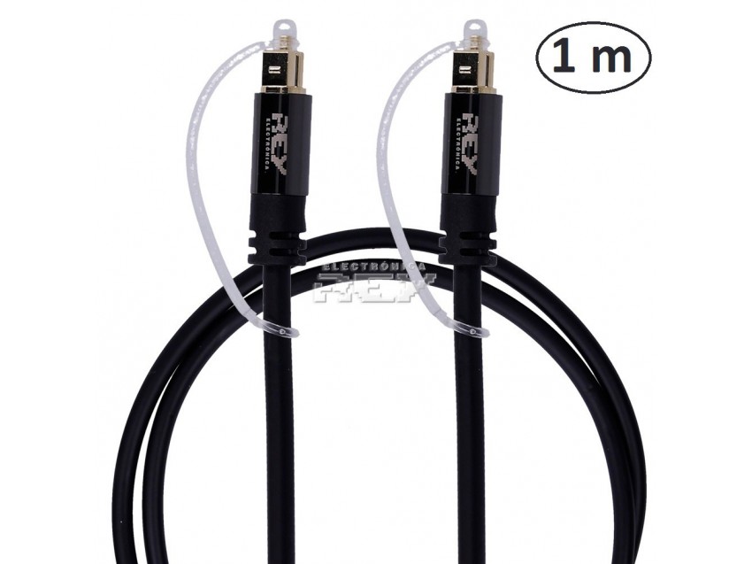 Cable óptico Audio Digital Toslink Conectores Bañados Oro 1m 5mm
