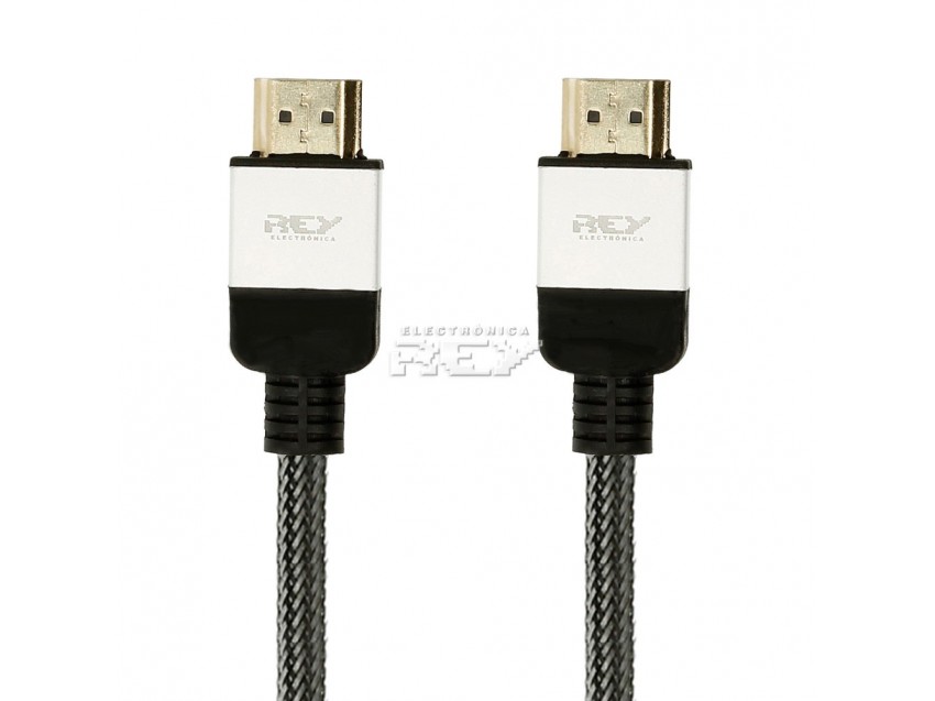 Cable Nylón Trenzado HDMI Macho a Macho Conector Dorado 3 m