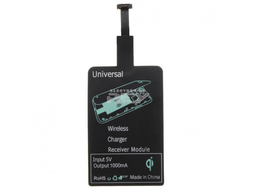 Adaptador Inalámbrico Carga Móviles Compatibles Qi Estándar Color Negro