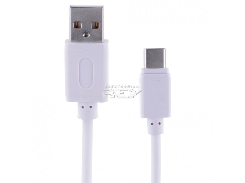 Cable USB a USB 3.1 tipo C Macho - Macho Universal Blanco 1,5 Metros