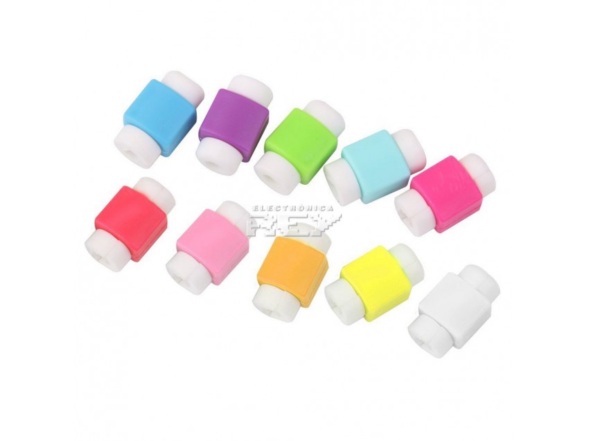 10x Pack Cubiertas Fundas Protectoras Cables Mini Multicolor 10 piezas