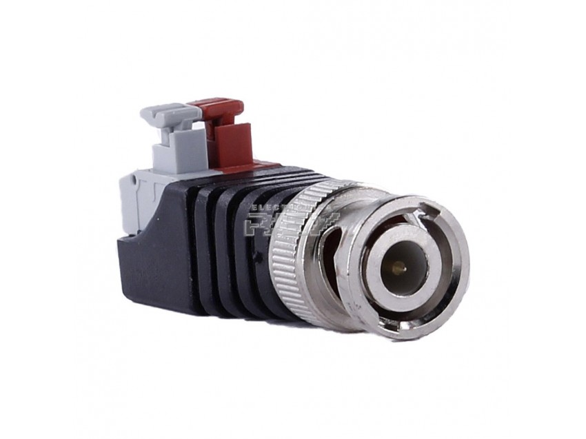 Conector Macho RF Coaxial Tipo BNC a Conexión Rápida CCTV sin Tornillos