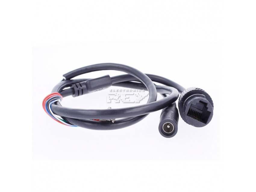 Cable Conector Hembra RJ45 Cámaras DC Jack 5,5 mm Hembra IP CCTV Negro