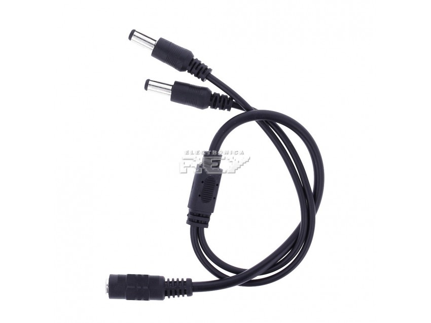 Cable Divisor Corriente DC CCTV 1 Hembra a 2 Machos 5,5 x 2,1 mm