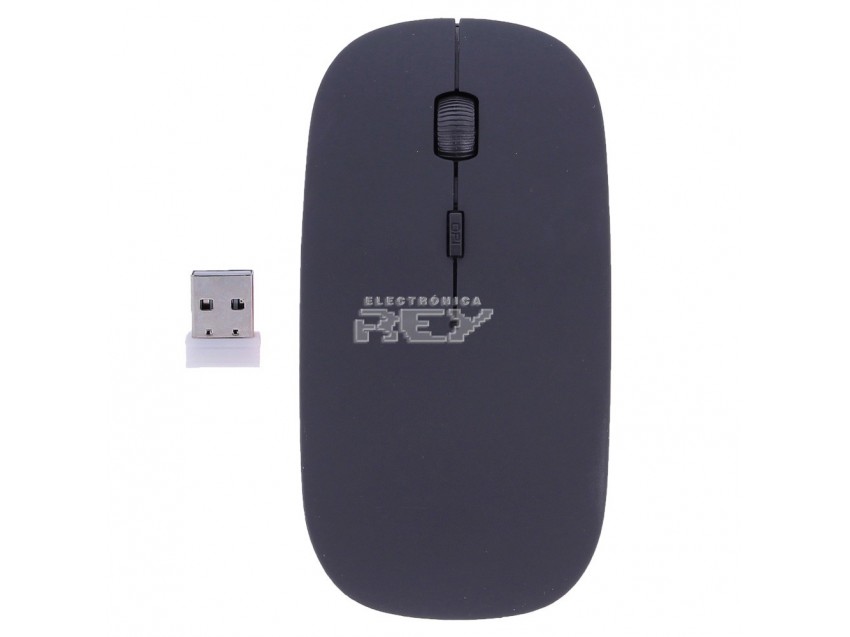 Ratón Mouse Inalámbrico sin Cables Extraplano Diseño MAC Negro Mate