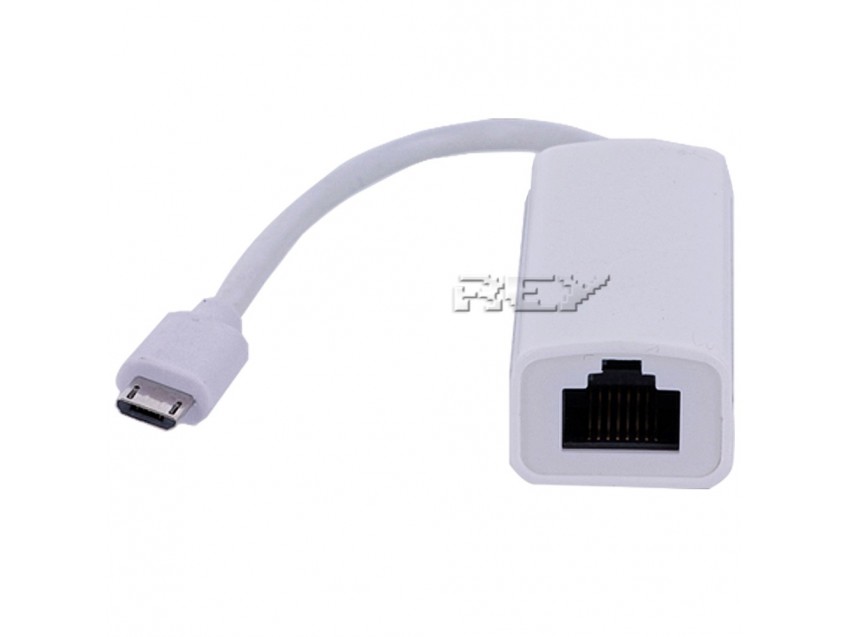 Adaptador MicroUSB Macho a Red Ethernet RJ45 Tarjeta Red 10/100Mb Conversor