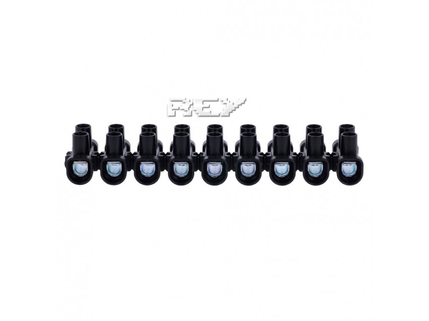 Regleta Empalmes 12 Secciones Cables 6mm Conexión Eléctrica 6A, Negra